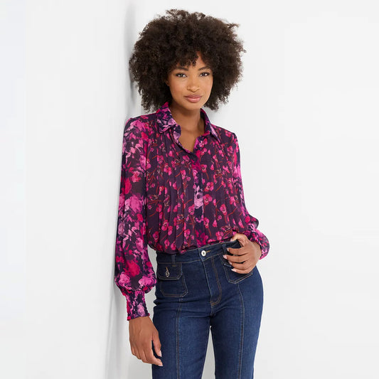 Joe Browns Penelope Floral Collared Blouse With Balloon Sleeve WA560