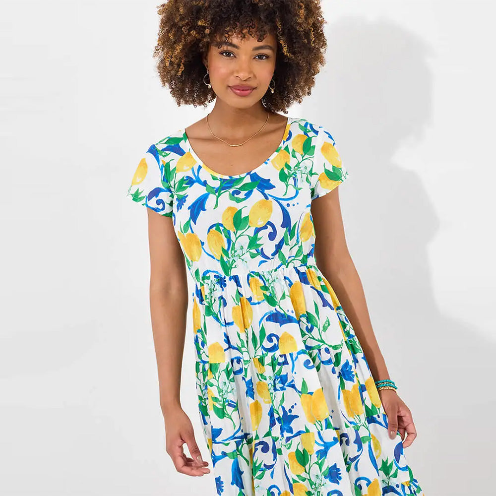 Joe Browns Sicilian Summer Crinkle Cotton Dress White WF236