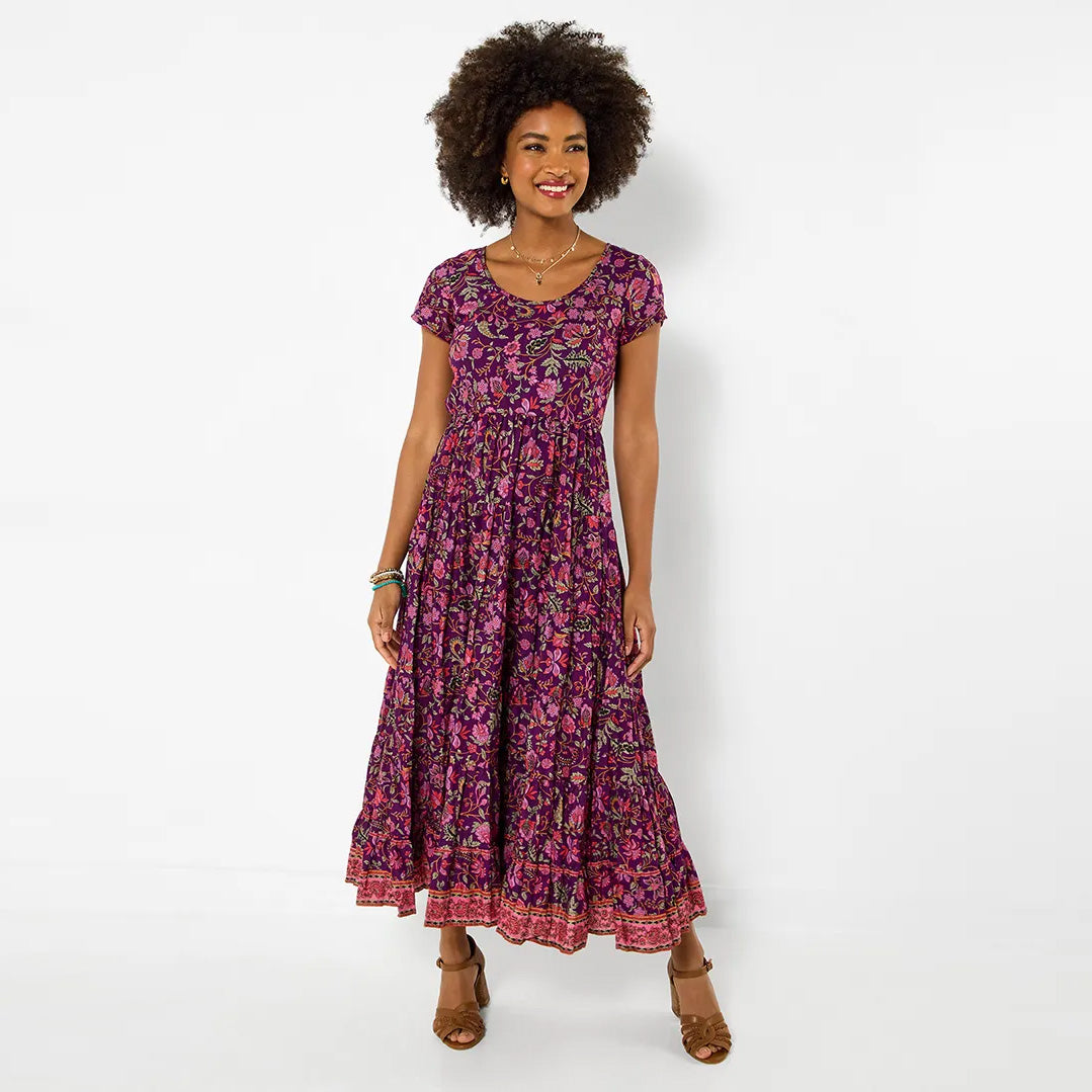 Joe Browns Heidi Crinkle Cotton Border Print Dress WF406