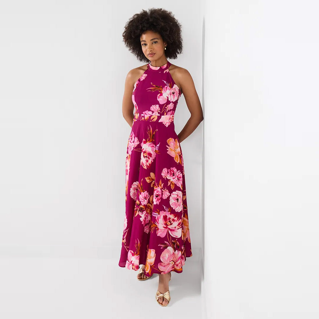 Joe Browns Lulu Floral Halter Neck Dress WF518