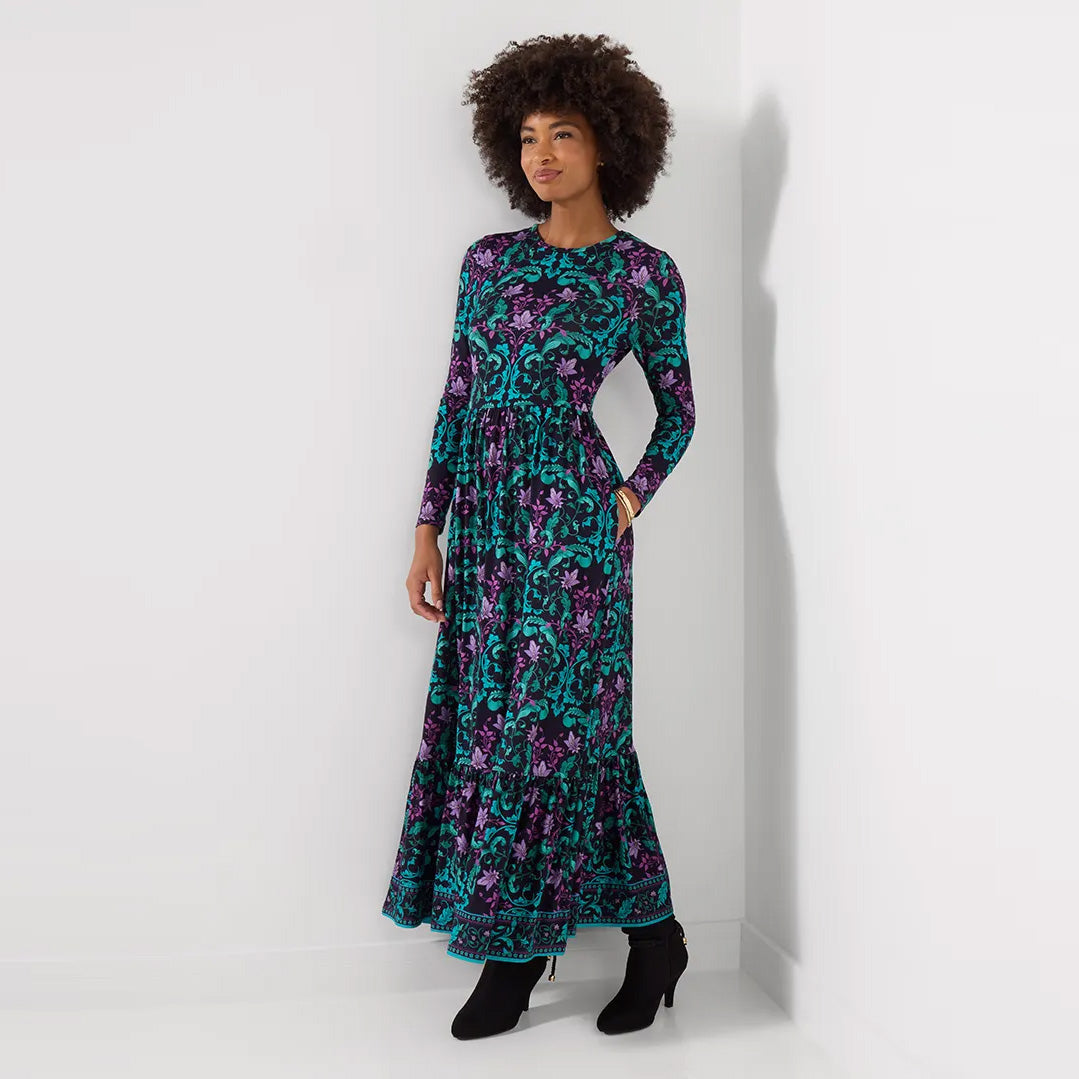 Heidi Long Sleeve Jersey Maxi Dress WF721