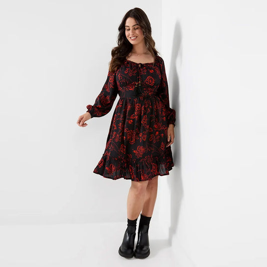 Joe Browns Dramatic Floral Frill Hem Mini Dress WF756