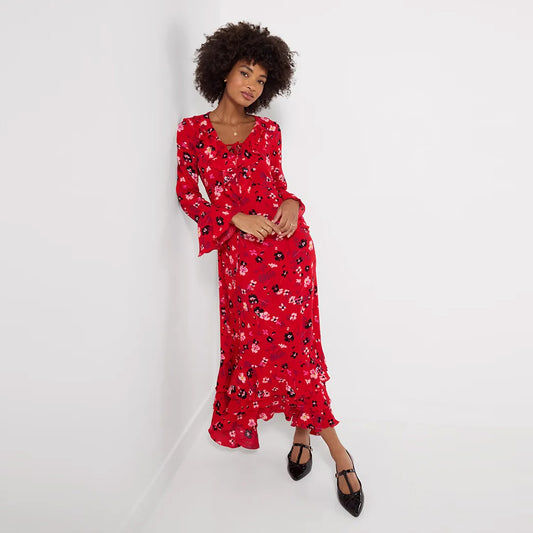Joe Browns Phoebe Ruffle Long Sleeve Maxi Dress WF771