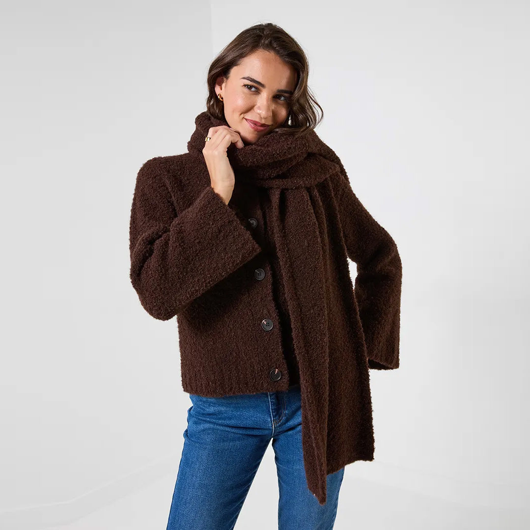 Joe Browns Winter Walks Cosy Cardigan With Scarf WN062