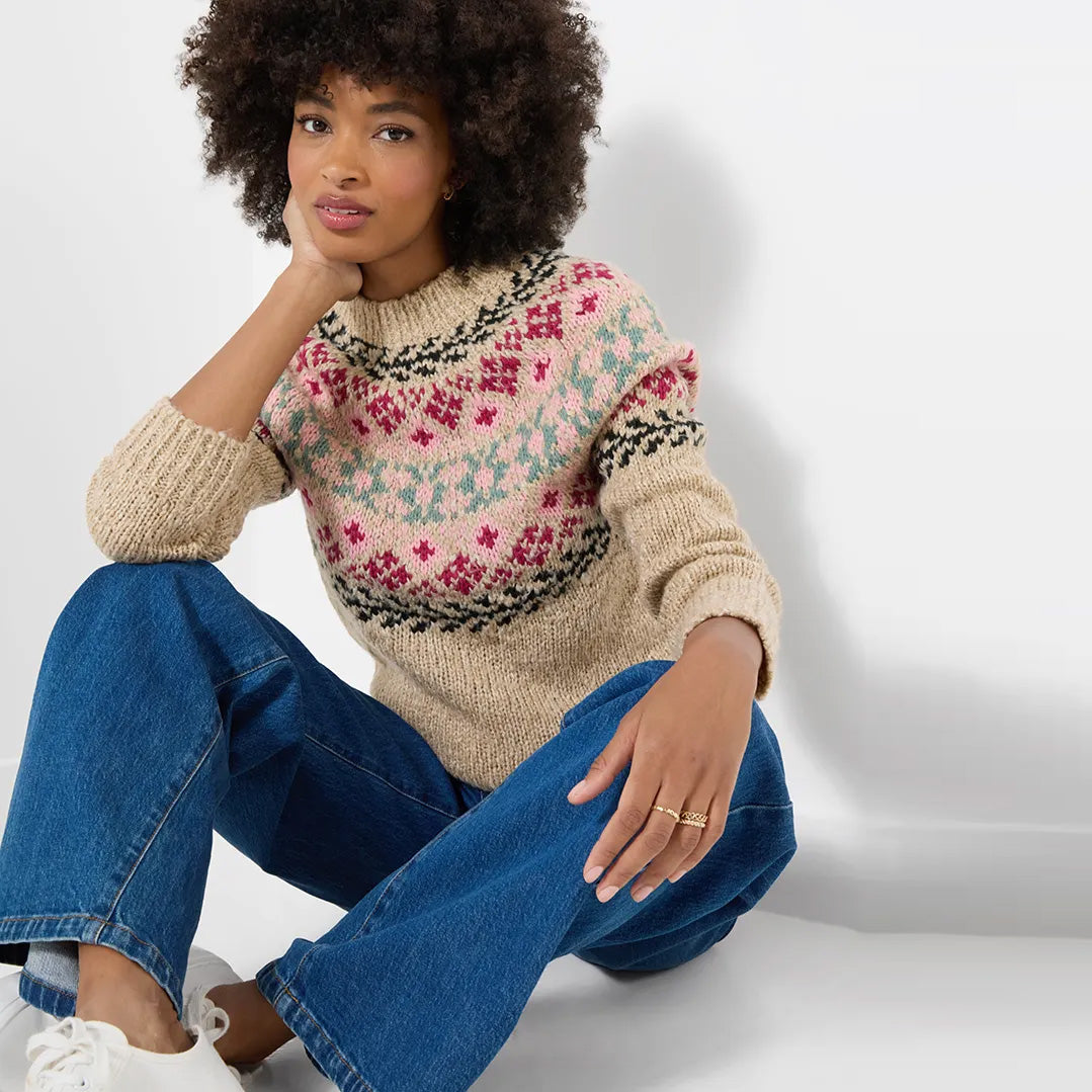 Joe Browns Trinnie Floral Fairisle Jumper WN080