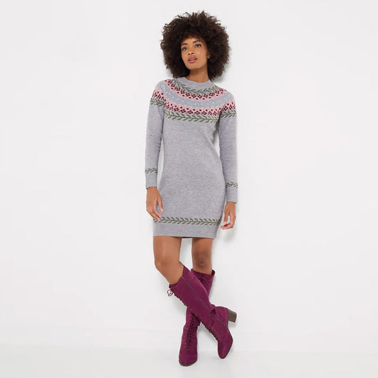 Joe Browns Floral Fairisle Knitted Dress WN085