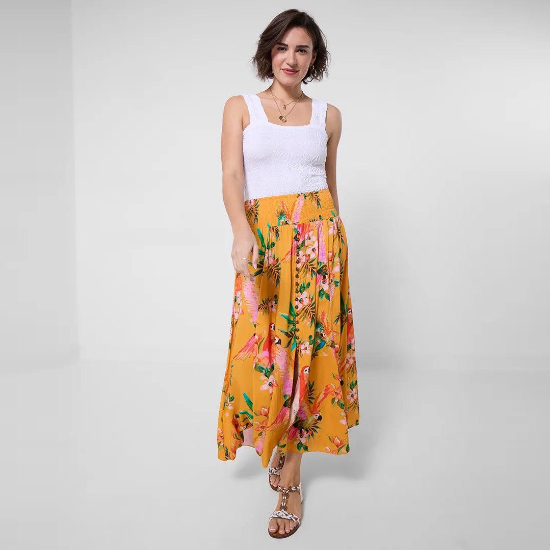 Joe Browns Perfect Paradise Button Front Midi Skirt WS523