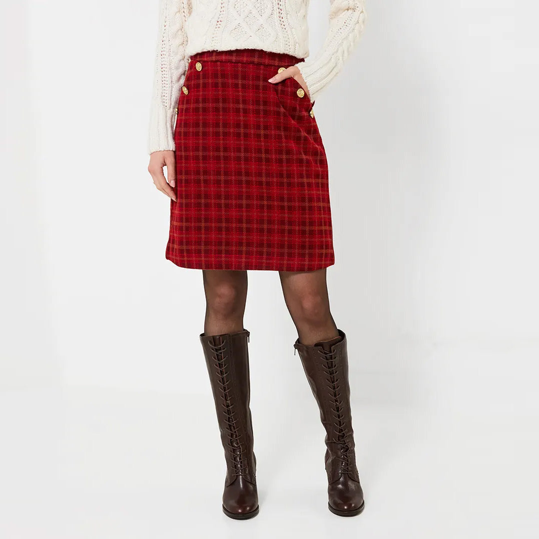 Joe Browns Checked Mini Skirt With Button Detail WS546