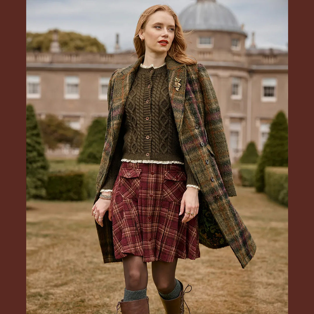 Joe Browns Checked Pleated Mini Skirt With Pockets WS547