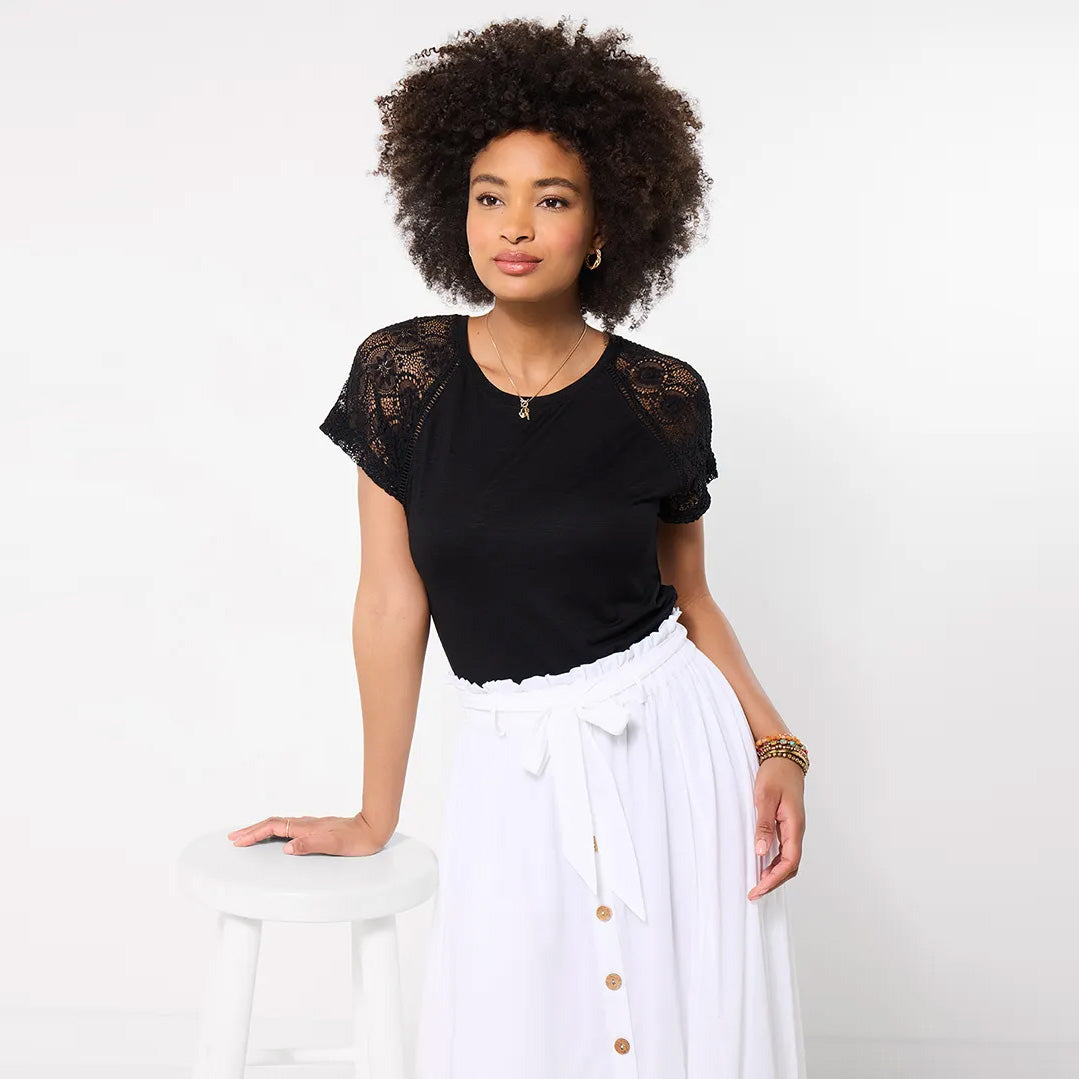 Joe Browns Suzie Lace Sleeve T-Shirt WU357