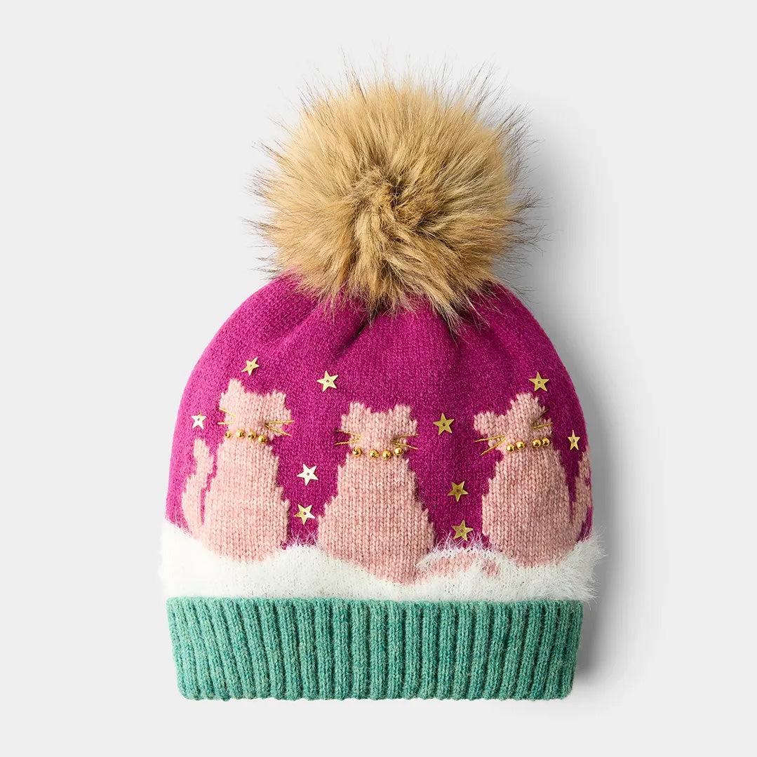Joe Browns Cosy Cats Winter Bobble Hat HB753