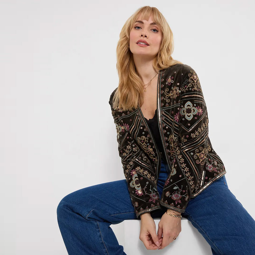 Joe Browns Bella Boutique Embroidered Edge To Edge Jacket WJ888