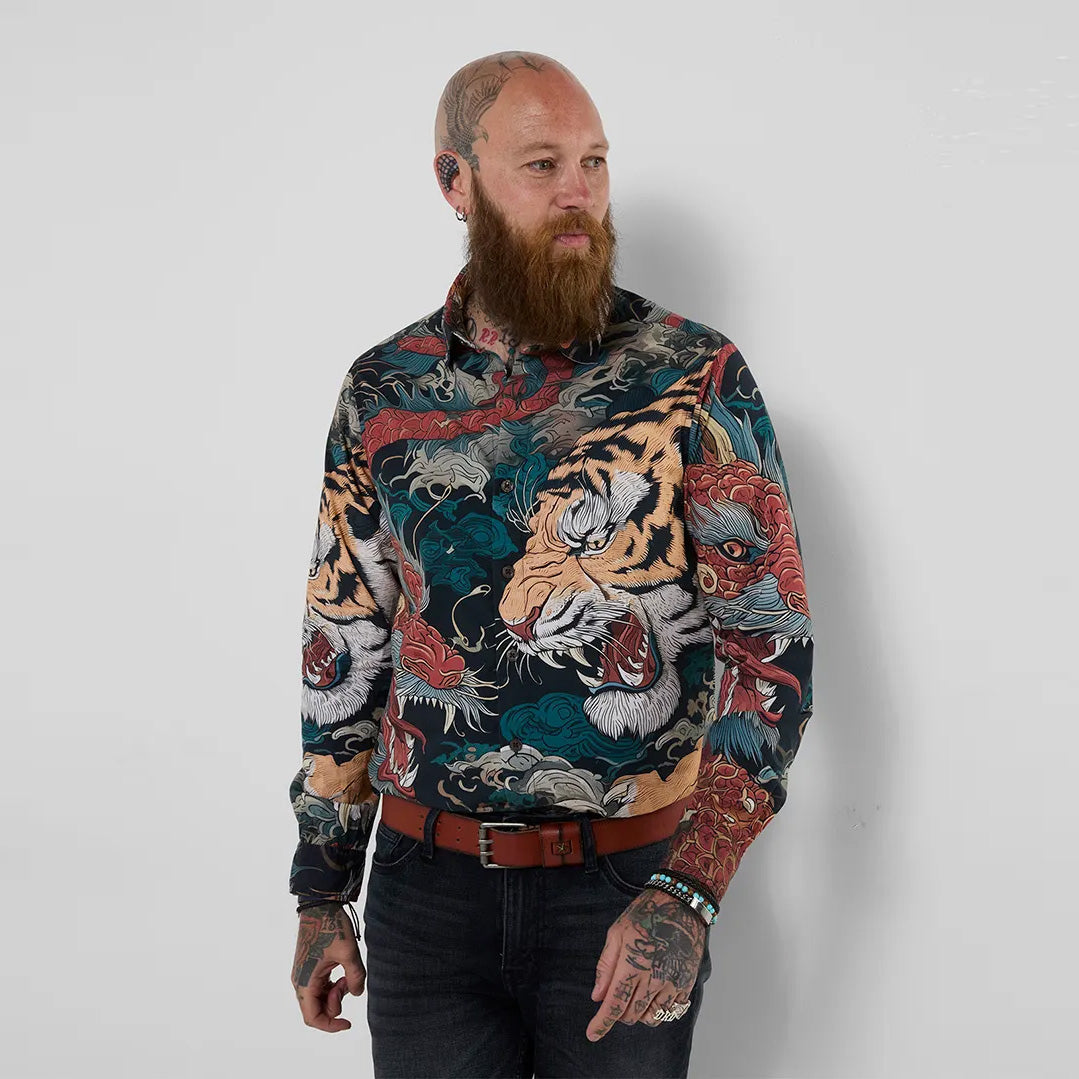 Joe Browns Dragon V Tiger Print Shirt SM925